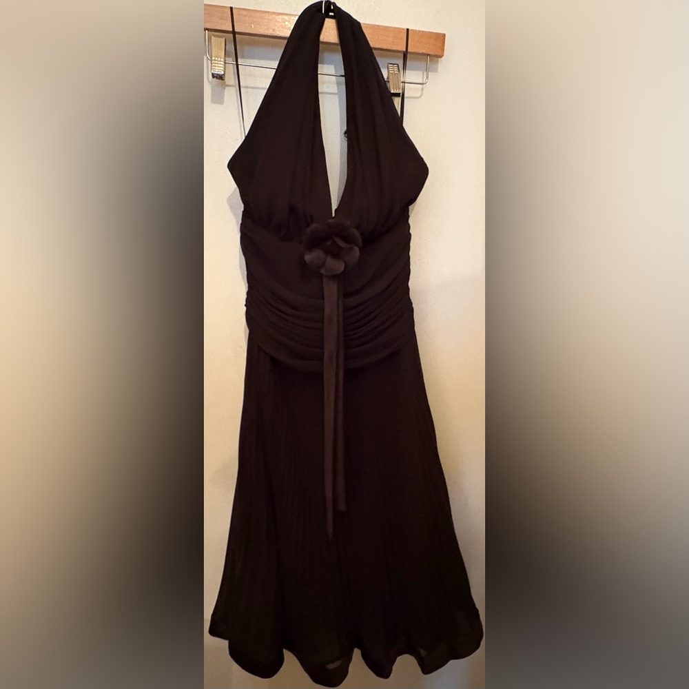 JS Collections Black Maxi Dress with Floral Detail
